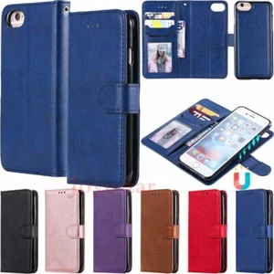 For iPhone SE 2 X 6 7 8 11 Pro Max Magnetic Detachable Wallet Leather Case Cover - Picture 1 of 49