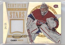 2012-13 Certified Certified Stars Mirror Gold Patch /25 Carey Price #S12 Patch