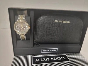 NEW IN BOX Alexis Bendel Ladies Analog Silver Gold Tone Watch & Wallet Gift Set - Picture 1 of 24