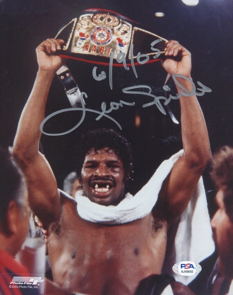 Leon Spinks Boxing Champion Signed 8x10 Photo PSA COA Muhammad Ali B - Image 1 of 1