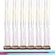  6 piezas extensiones de cabello trenzado brillante arco iris de viaje de una sola tarjeta para niña