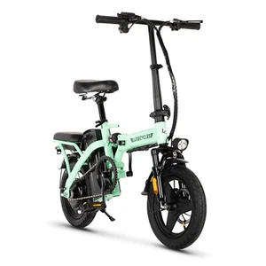 Foldable E-Bike Electric Bicycle 14" Tire Electric Bike Efficient Braking LED - Picture 1 of 9