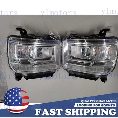Clear LED Head DRL Lights Lamps For 2014-2018 GMC Sierra 1500 2500 3500 - Imagem 1 de 4