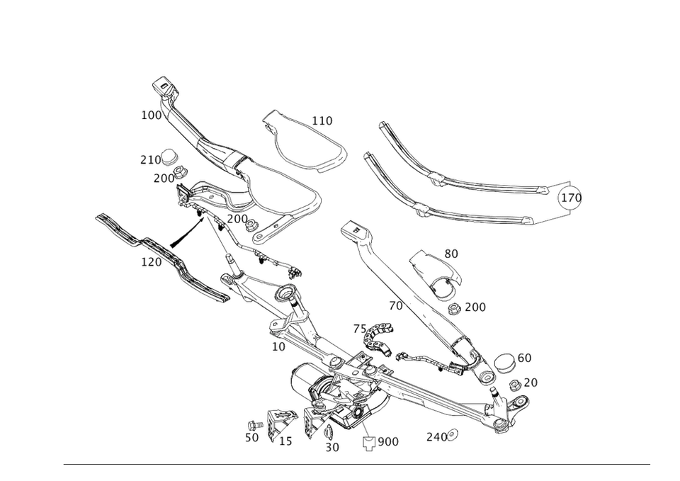 Kit de piezas limpiaparabrisas originales Mercedes-Benz 231-820-10-45 Foto 1 de 1