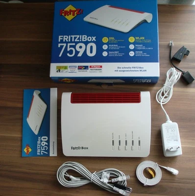 AVM FRITZBox 7590 DSL Modem DSL/VDSL,1.733 MBit/s (5GHz) & 800 MBit/s (2,4 GHz) - Bild 1 von 3