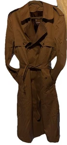 Men’s London Fog Towne Brown Trench Coat W/Brown Faux Fur Removable Liner Sz 42R - Picture 1 of 15