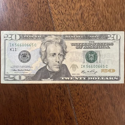 Fancy Serials Numbers “RADARS” Trinary Oldest $20 2006 IK(56600665)C Collectors - Image 1 of 4