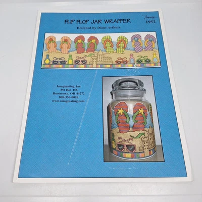 Imaginating 1952 Flip Flop Jar Wrapper Cross Stitch Pattern Chart Only - Image 1 of 4