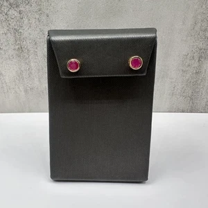 Designer Effy Ruby Studs in 18kt Rose Gold – 1.14ctw Round Rubies, Bezel Setting - Picture 1 of 5