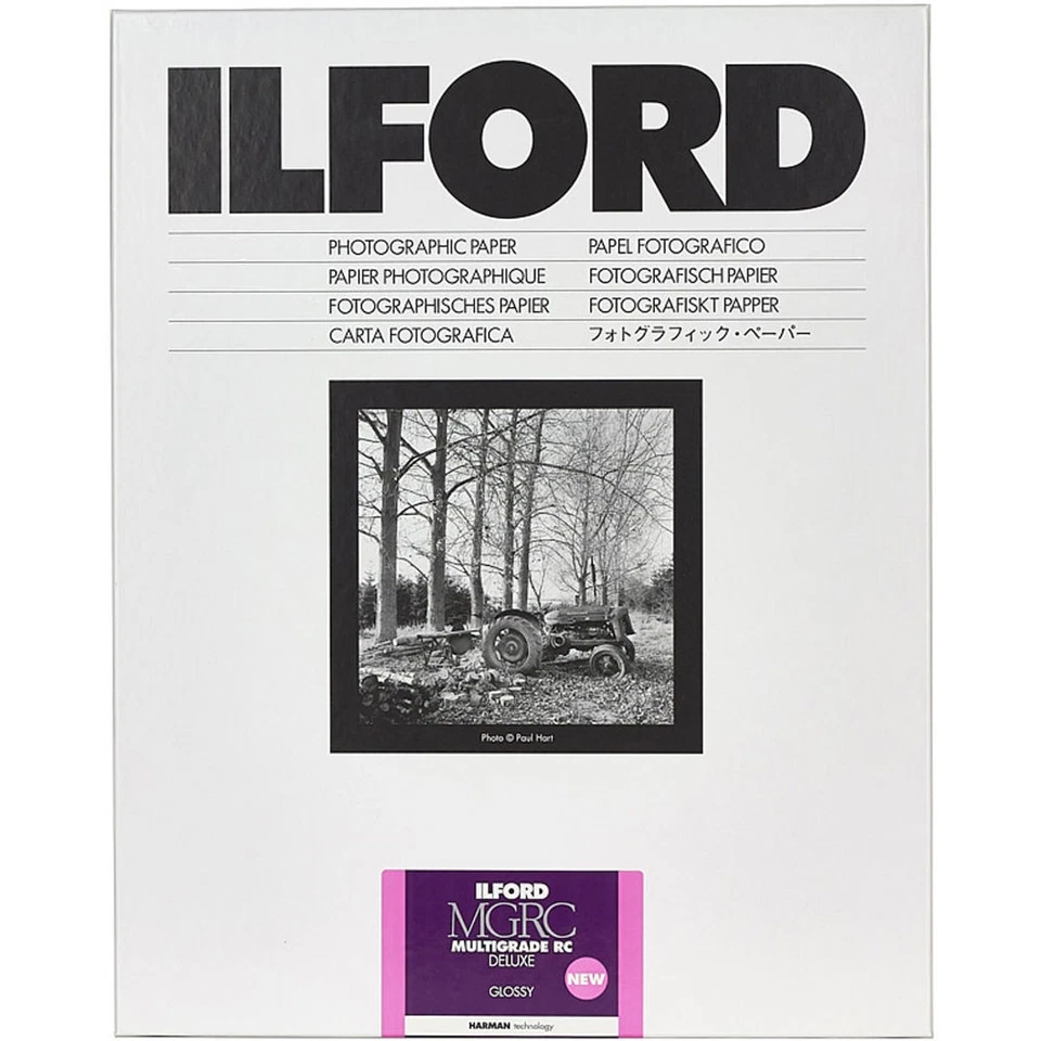 Papel fotográfico Ilford Multigrado V RC Deluxe superficie brillante blanco y negro, 190 gsm, Foto 1 de 1