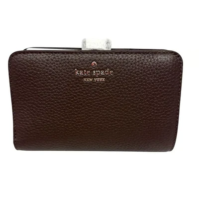 Cartera Kate Spade Lena Mediana Lila Marrón Caliente Cuero Guijarro Cremallera $189 NUEVA Foto 1 de 4