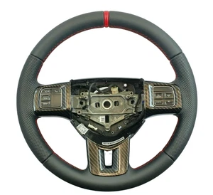 Dodge Journey Grand Caravan Fiat Freemont NEW LEATHER Steering Wheel CARBON Red - Picture 1 of 11