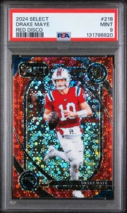 2024 Panini Select Red Disco Drake Maye 9 PSA #218 - Picture 1 of 2