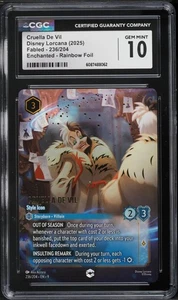 Disney Lorcana Fabled Cruella De Vil Style Icon Enchanted 236 EN 9 CGC 10 - Picture 1 of 2