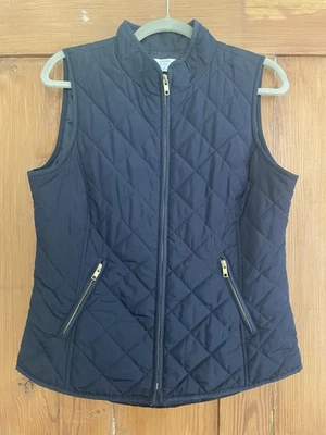 Chaleco acolchado Crown & Ivy azul marino con cremallera talla mediana para mujer Foto 1 de 4