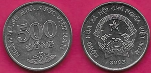 VIETNAM SOCIALIST REP 500 DONG 2003 UNC 1 YEAR TYPE,NATIONAL EMBLEM,DENOMINATION - Picture 1 of 1