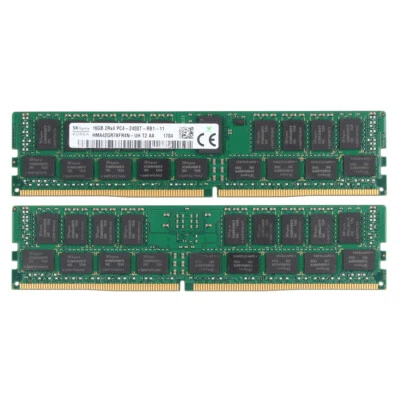 SK Hynix 2x 16GB PC4-2400T-RB1-11 DDR4 REG-ECC DIMM HMA42GR7AFR4N-UH T2 AA - Image 1 of 4