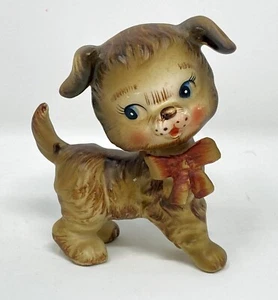 Lefton Porzellan flauschiger Welpe Hund trägt Schleife Vintage Figur 1503 - Bild 1 von 6