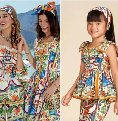 Dolce & Gabbana Girl's Majolica Dress - Image 1 of 4