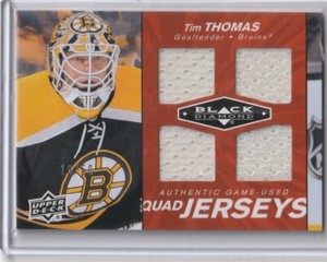 2010-11 BLACK DIAMOND QUAD RUBY JERSEYS QJ-TT TIM THOMAS /50 FREE SHIPPING