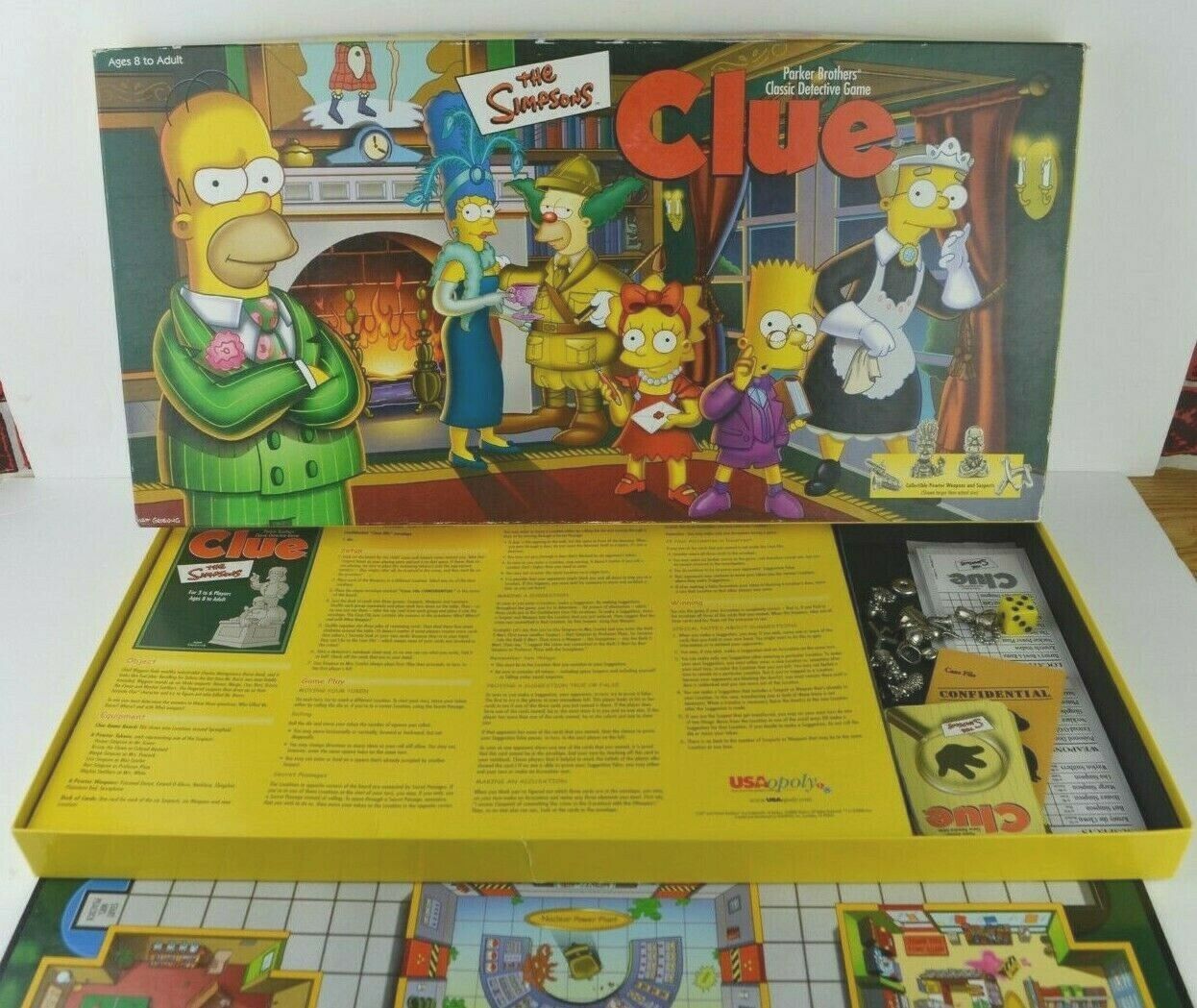 The Simpsons Clue Board Game Detective 1st Edition Pewter Pieces 
