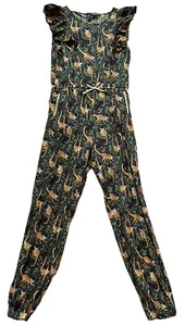 Katie Scott X H&M Girl’s Monkey Tropical Print Jumpsuit Size 9/10 - Picture 1 of 11