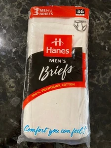 SLIPS SOUS-VÊTEMENTS HANES TAILLE 36 VINTAGE 1997 LOT DE 3 scellés fabriqués aux États-Unis - Photo 1/3