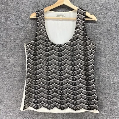 Camiseta sin mangas Banana Republic para mujer M mediana blanca forrada geométrica seda sin mangas informal Foto 1 de 4