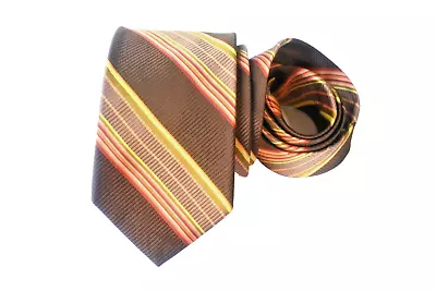 TED BAKER CORBATA HOMBRE MARRÓN, NARANJA/RAYAS Ancho: 3.3/8" Largo: 59" Foto 1 de 4