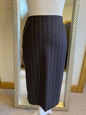 Michael Kors Gris Nueva Falda Lápiz Lana Angora Rayas Hasta la Rodilla EE. UU. 8 Foto 1 de 4