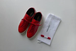 Common Projects Achilles Premium Turnschuhe rot Leder - 41 & 42 - brandneu mit Etikett, uvp £405 - Bild 1 von 12
