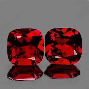 3.30 Ct & 7 mm_ Natural Almandine Red Garnet 7mm Cushion 2Pc's Loose Gemstones - Imagen 1 de 14