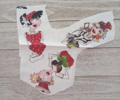 creative toss loralie fun fabric scrap 3 ladies 3.5 inch #1004 1pc - Image 1 of 2