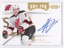11-12 Panini Contenders Adam Larsson /25 Auto GOLD NHL Ink 2011