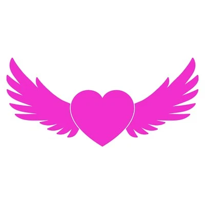 Pegatina Flying Love - Calcomanía corazón alado - Elige el tamaño del color  Foto 1 de 3