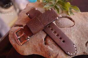 Watch strap Distressed Vintage Brown Cracked finish Brown!!!