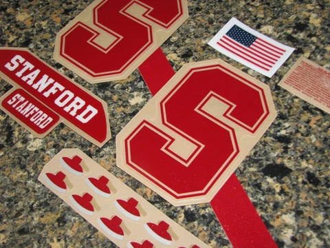 STANFORD CARDINAL Glitter Football Helmet Decals FULL Size 3M 20MIL - Set Cover