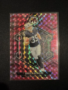 2024 Panini Mosaic #313 Brock Bowers Pink Camo Prizm Rookie RC Raiders A8 - Picture 1 of 2