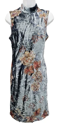 Vestido Y2K ECI Terciopelo Bordado Azul Helado Para Mujer 2 Hadas Grunge Capricho Años 90 Foto 1 de 4