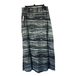 ROZ & ALI Womens 1X Peacock Dreams Long Maxi Skirt Teal Black White NWT - Picture 1 of 7