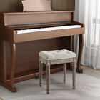Wooden Legs Linen Piano Stool Dressing Table Stool Vanity Chair Makeup Stool