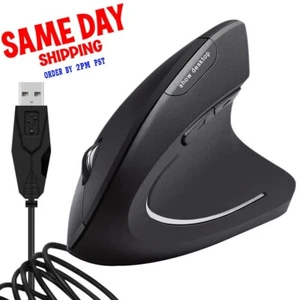 USB Ergonomic High Grade Vertical Mouse USB Wired LED Mice 2400 DPI F Laptop PC - Picture 1 of 1