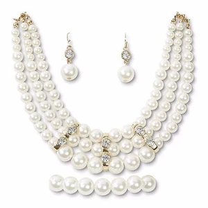 Jaclyn Smith Women's Synthetic Pearl (Necklace ,Earrings & Bracelet) - Picture 1 of 2