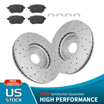 Juego de rotores de freno delanteros perforados + pastillas de freno para Nissan Máxima Murano 2004-2008 Foto 1 de 4