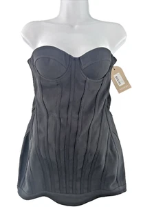 Meshki Kristina Corset Strapless Mini Dress, Size XS, Black - Picture 1 of 14