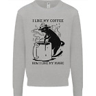 Black Cat Halloween Funny Coffee Mens Sweatshirt Jumper
