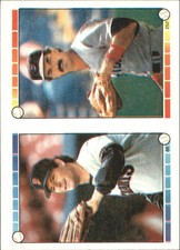 1989 Topps/O-Pee-Chee Sticker Backs Card #22 Bob Boone front stickers vary 