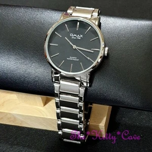 Classic OMAX Designer Waterproof Stainless Steel Rhodium Pltd Dress Watch HBJ867 - Picture 1 of 10