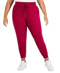 NWT ID Ideology Plus Size Drawstring Knit Joggers Posh Berry 4X - Picture 1 of 10