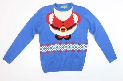 Sudadera Para Hombre Azul Mezcla Acrílico Talla M - Navidad Foto 1 de 4